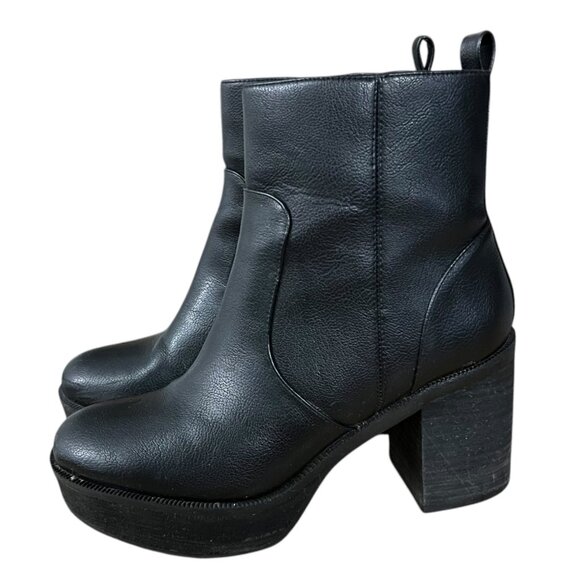 Cushionaire Festival Black Square Toe Block Heel Platform Ankle Boots Size 8 - Picture 10 of 10